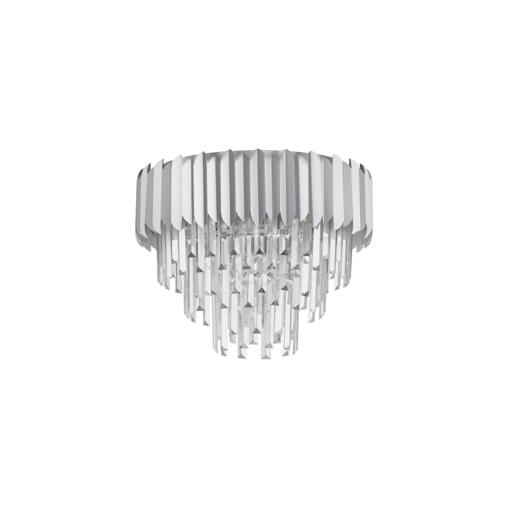 Ceiling lamp Magnolia chrome and crystal Ø 50cm Lyora 5212017434937