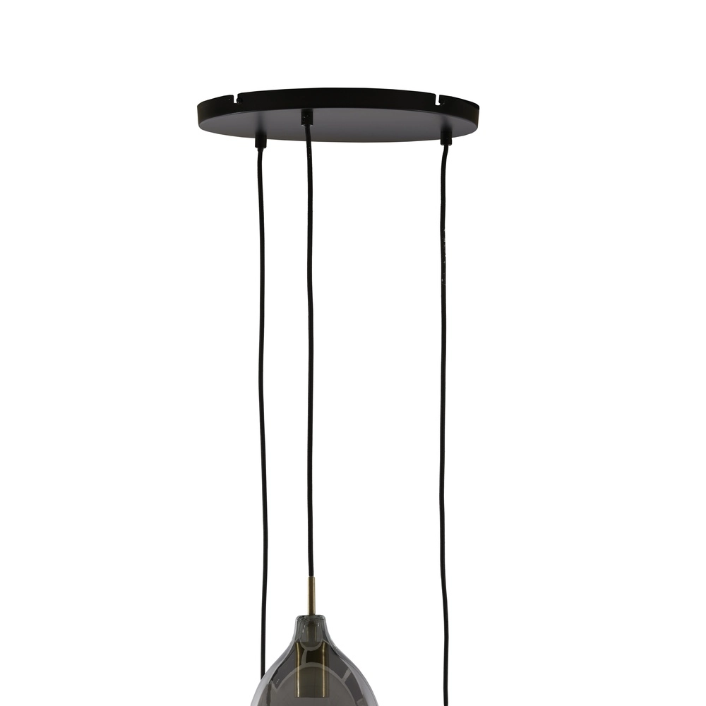 Dining table pendant lamp Lukaro 3-light - smoke glass Light & Living 8717807703264