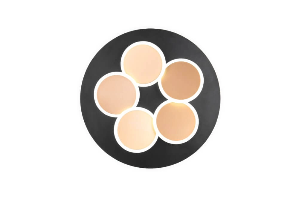 Modern ceiling lamp Mandala black Ø 48cm Trio 4017807614091