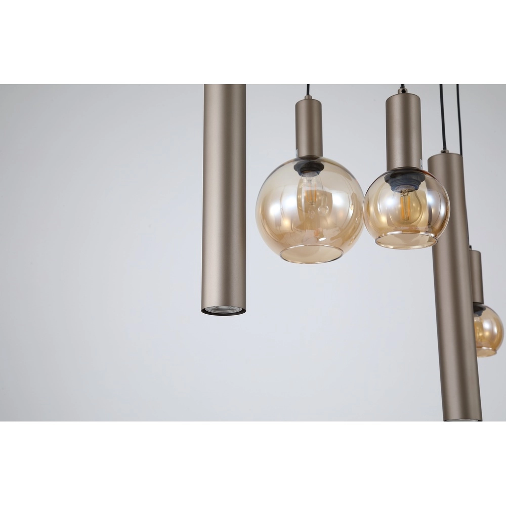 Design pendant lamp Lyon Amber glass Searchlight 5053423296371