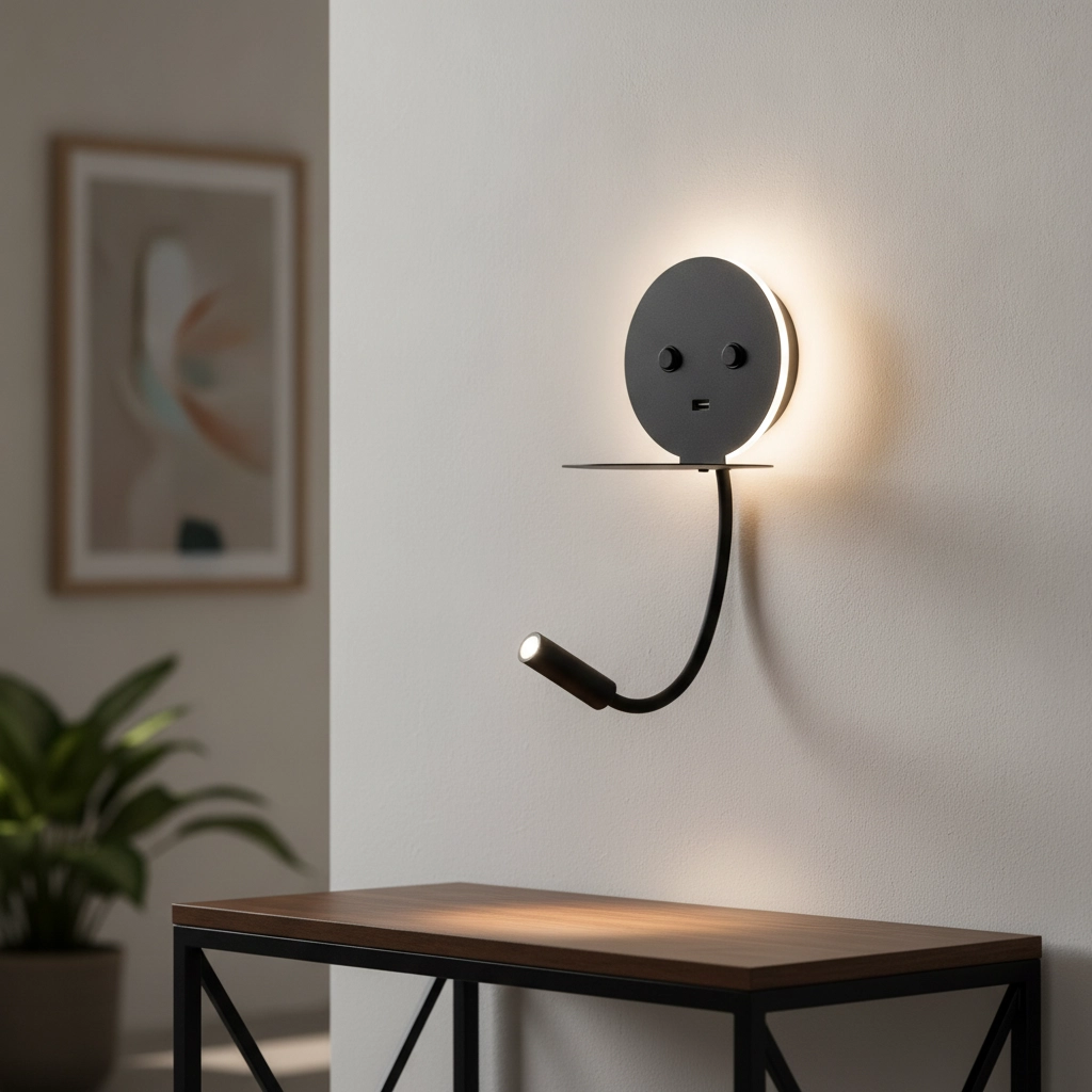 Bedside lamp Eclip Black with USB