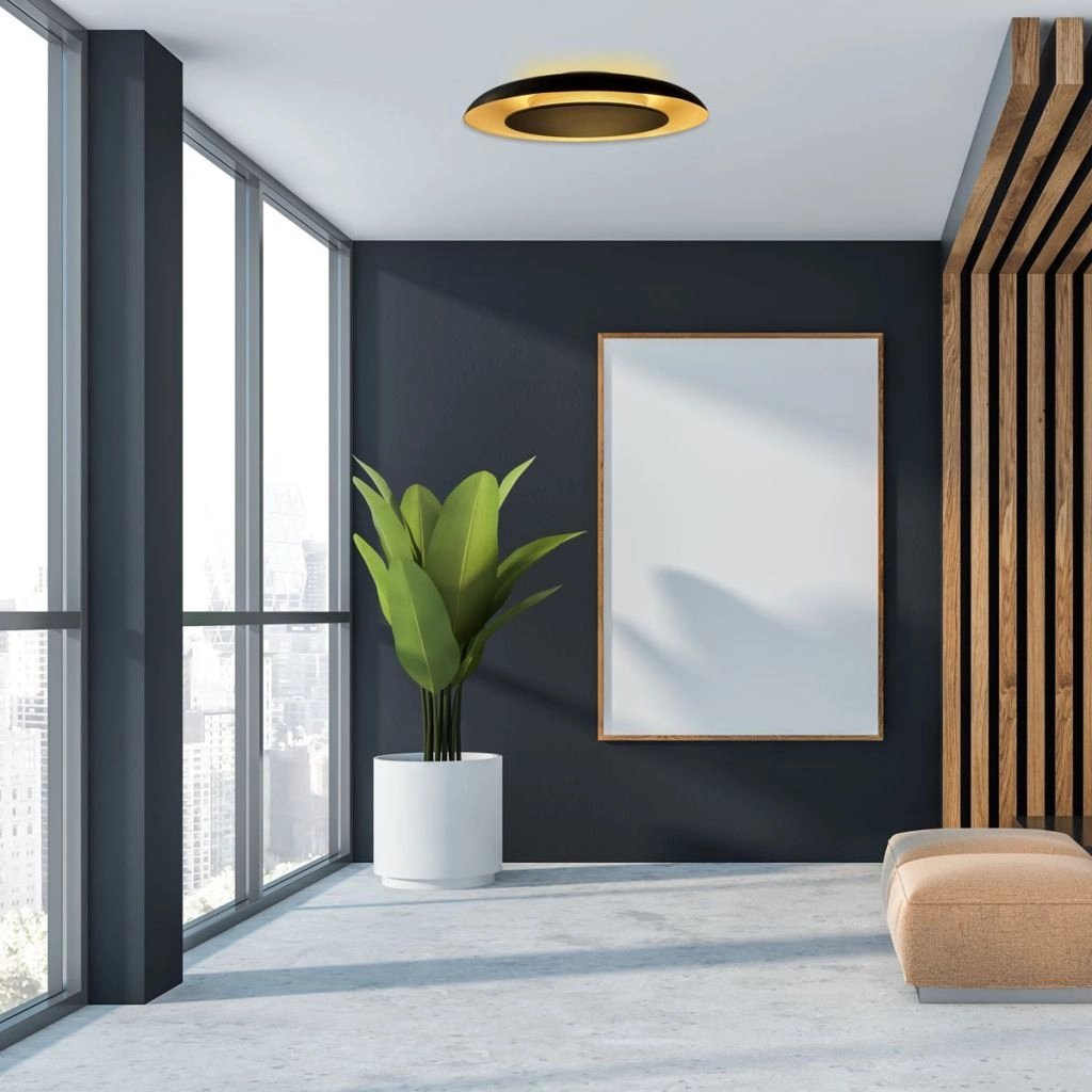 Modern ceiling lamp Golden Veil black with gold Steinhauer 8712746186772