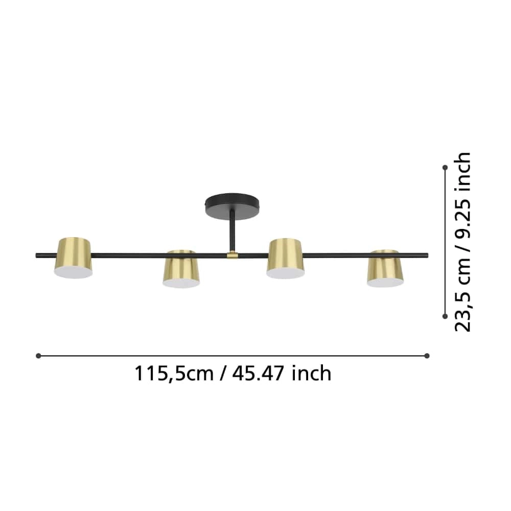 Black with gold ceiling lamp Altamira 4-light Stars of Light 9002759399849