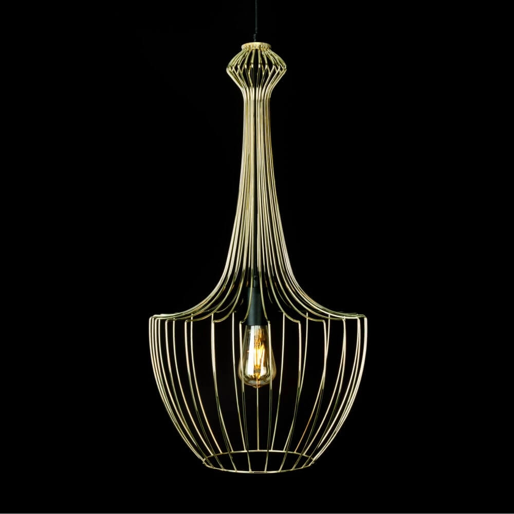 Golden wire lamp Luksor Ø 37cm Lyora 5903139885393