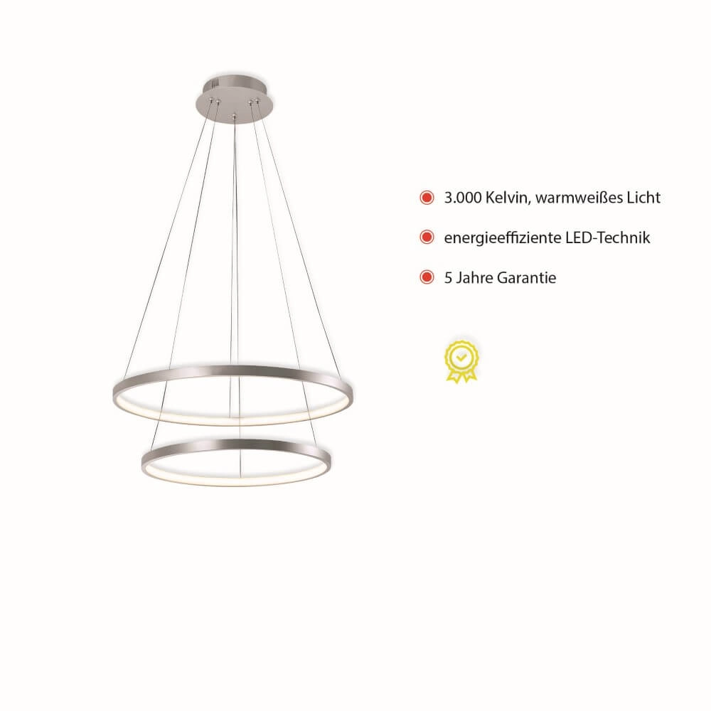 Round pendant lamp Circle silver Just Light 4043689960445