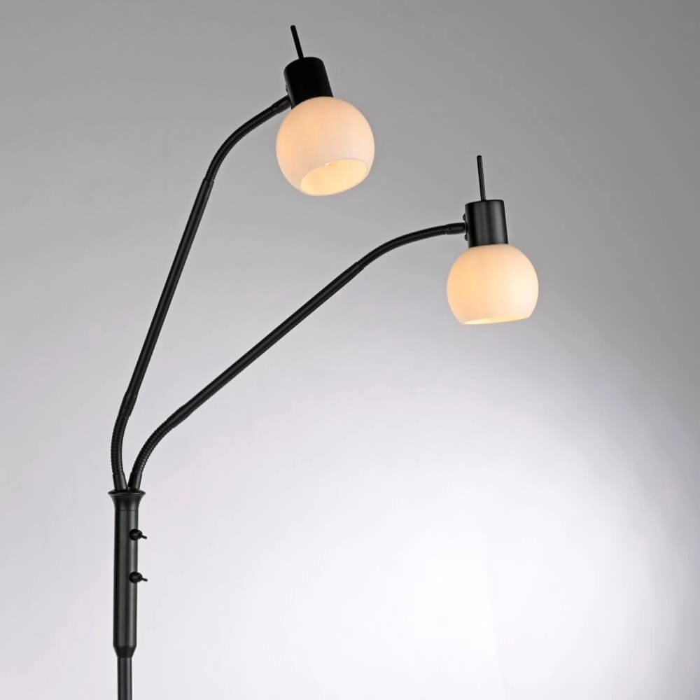 Black floor lamp Loki 2-light Just Light 4043689000837