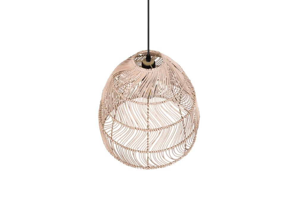 Hanging lamp Rike black with rattan wickerwork Trio 4017807539295