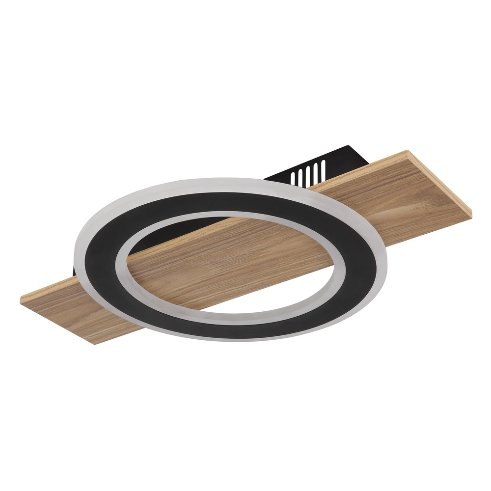 Design ceiling lamp Jayden black with wood Globo 9007371465408