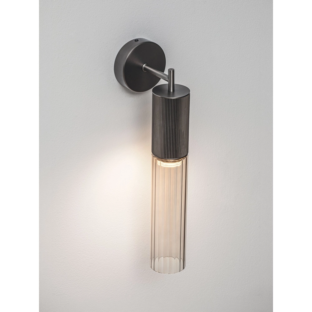 Design wall lamp Brielle anthracite with mocha glass Lyora 5212017495440