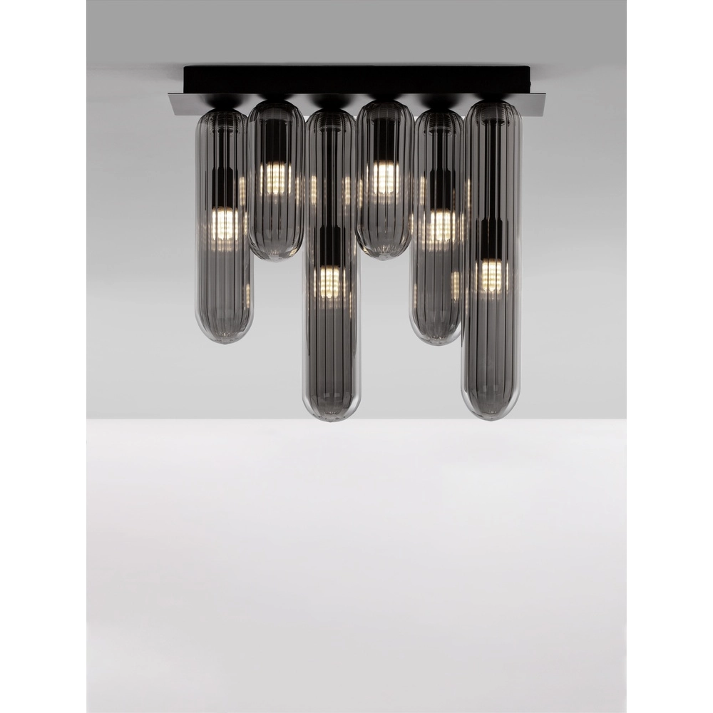 Design ceiling lamp Gustave black 6-lights Lyora 5212017443328