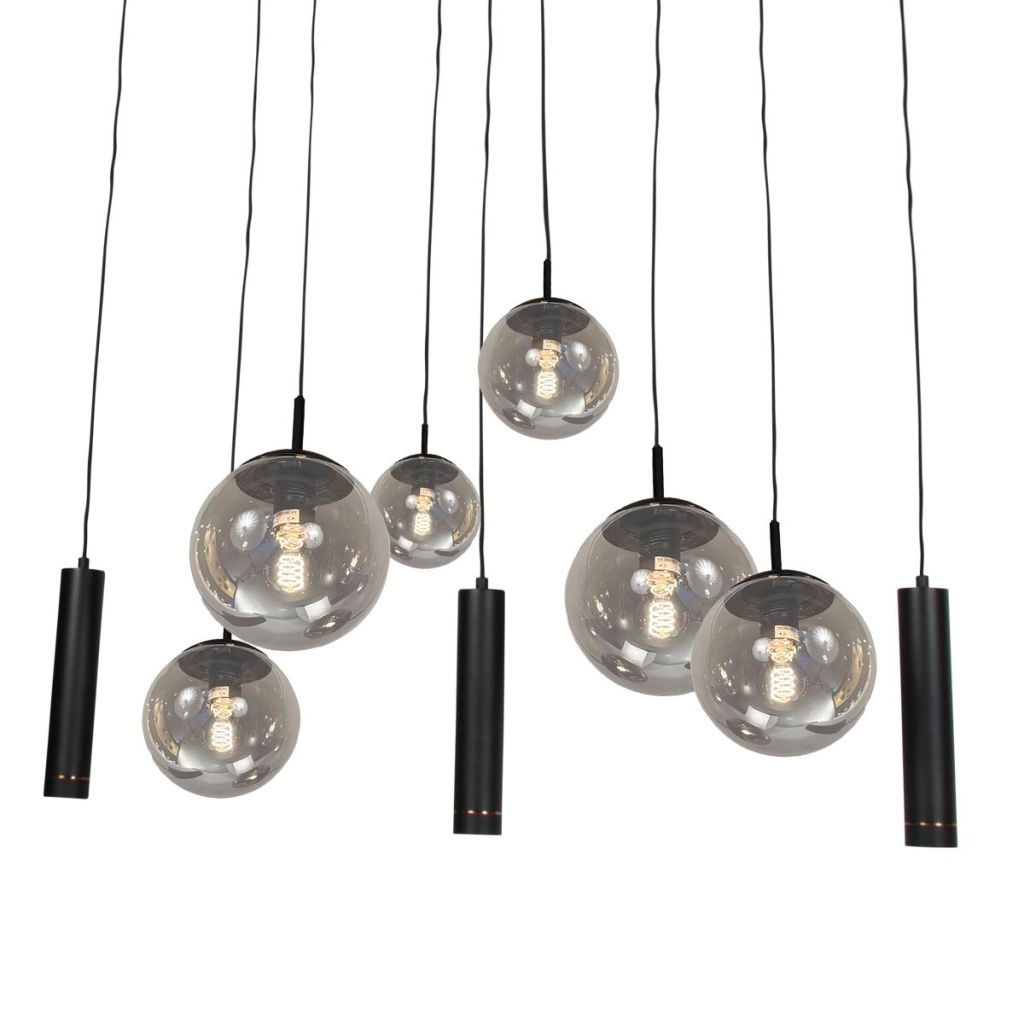 Design pendant lamp Bollique 9-light black Steinhauer 8712746187670
