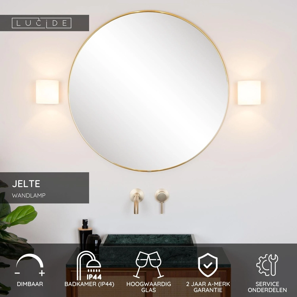 Design wall lamp Jelte IP44 suitable for bathroom Lucide 5411212040428