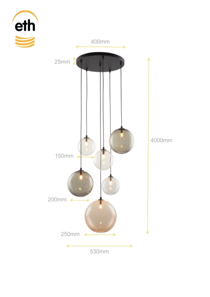 Vide pendant lamp Shelly 6-light ETH 8720195310075