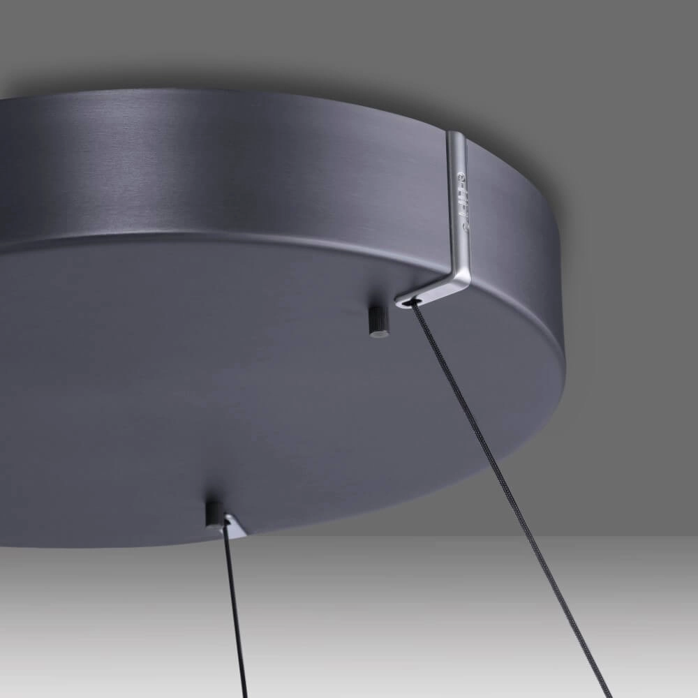Sleek hanging lamp Pure E-Loop gray Ø 70cm Paul Neuhaus 4012248372289