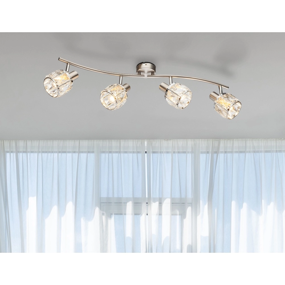 Ceiling lamp Kris 4-light nickel Globo 9007371366255