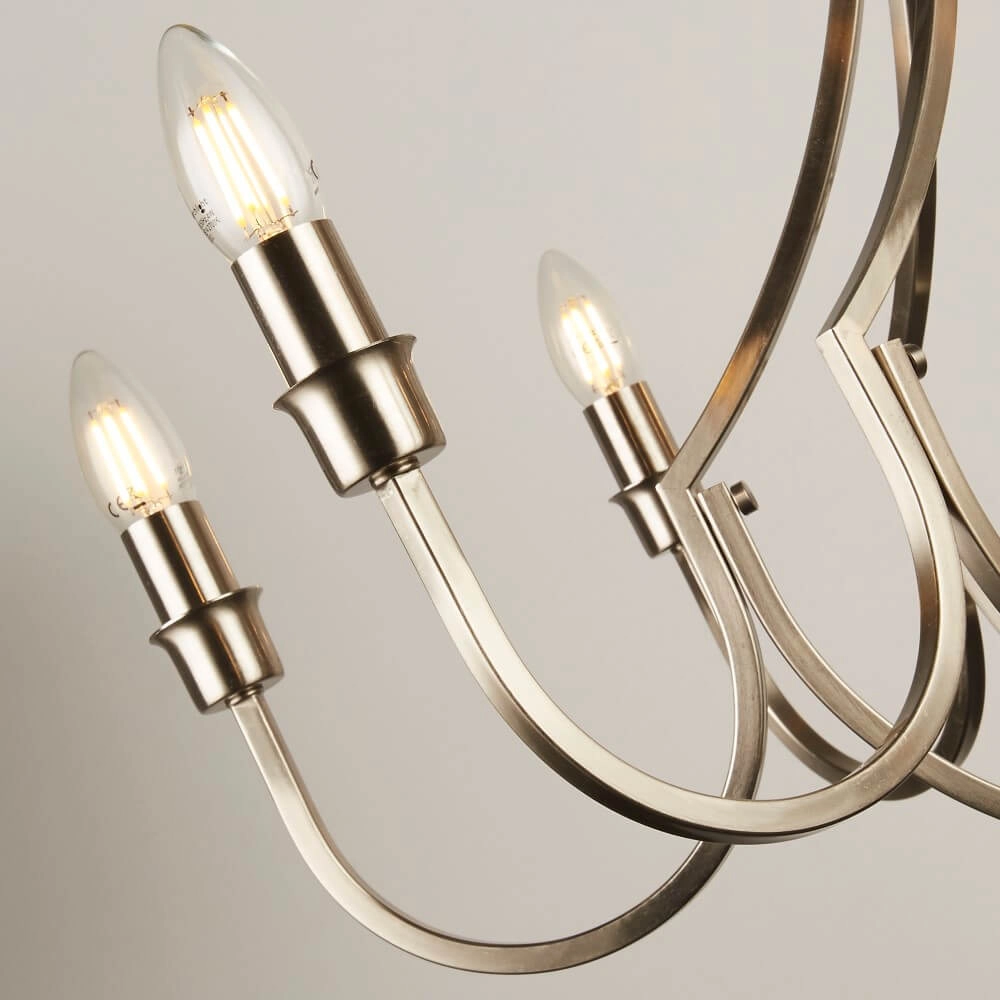 Classic pendant lamp Lodge 8-light silver Searchlight 5053423242217