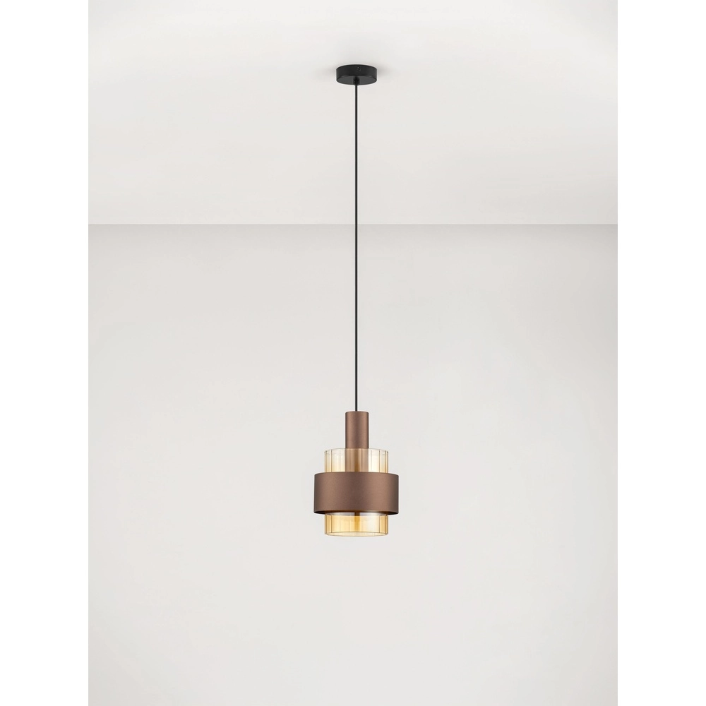 Modern pendant lamp Serena coffee brown Ø 18.5cm Lyora 5212063501133