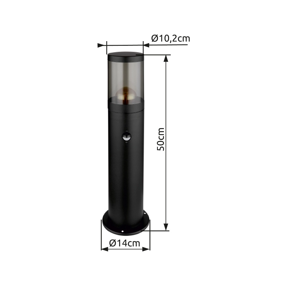 Modern garden lamp Xeloo Black with sensor Globo 9007371438280