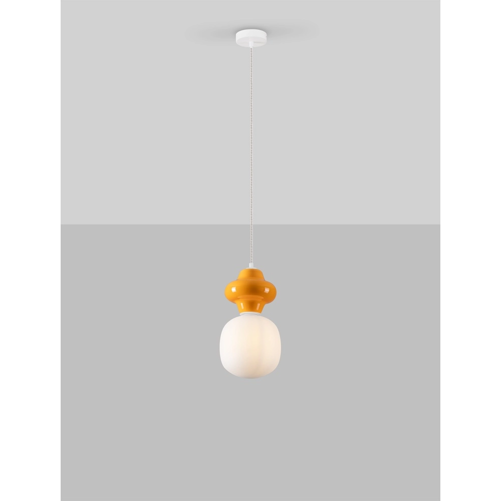 Pendant lamp Clio S orange ceramic Lyora 5212017461216