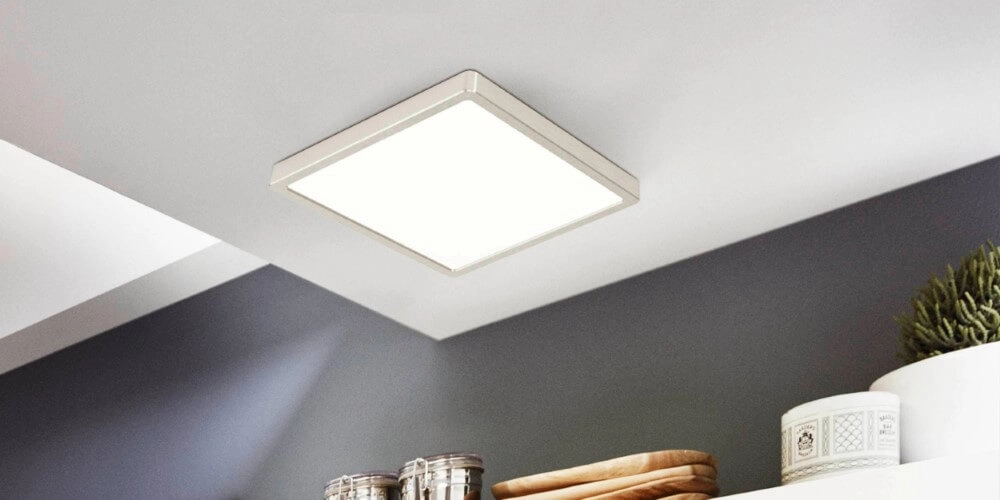 Stainless steel ceiling lamp Fueva 5 21 by 21cm Eglo 9008606244935