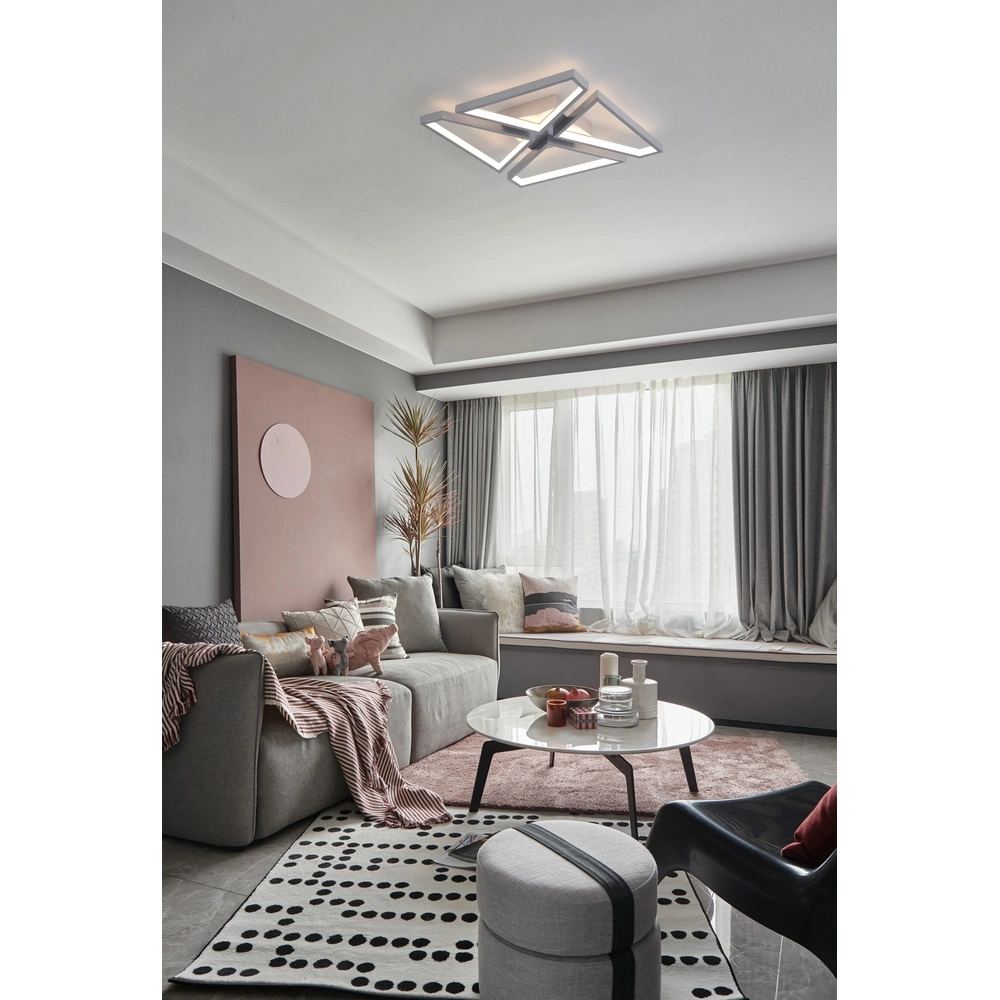 Ceiling lamp Quatro black square Searchlight 5053423302317