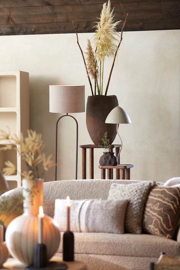 Table lamp Elimo Ø 25cm x 60cm cream