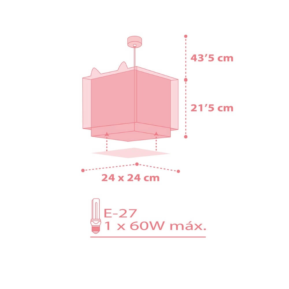 Children's room pendant lamp Little Fox pink Dalber 8420406002514