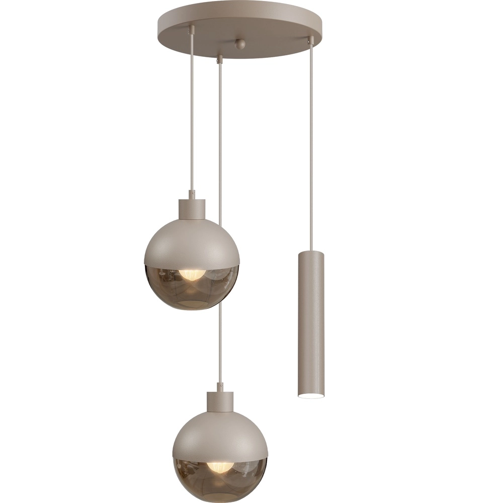 3-light pendant lamp Opera Ø 35cm beige terra