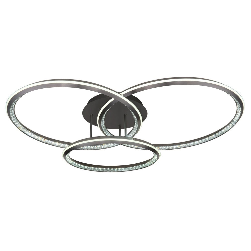 Design ceiling lamp Alaina 3 rings of grey Globo 9007371474882