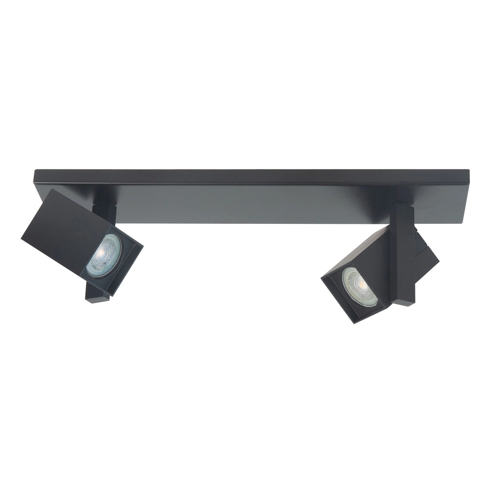 Square surface-mounted spot Oslo black 2-lights