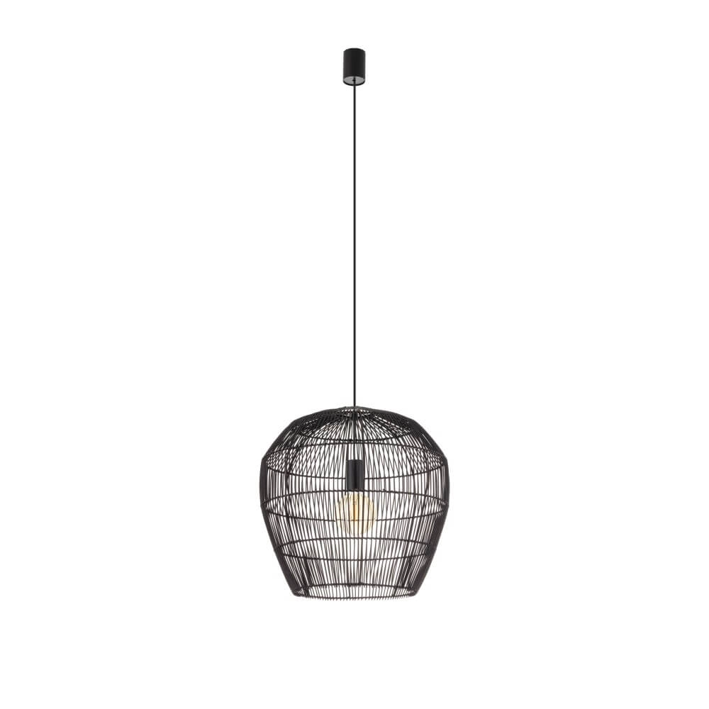 Rattan pendant lamp Haiti S Ø 43cm black