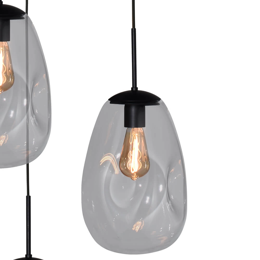 Pendant hanging lamp Lava 3x clear glass Ø 22.5cm Masterlight 8718121286396
