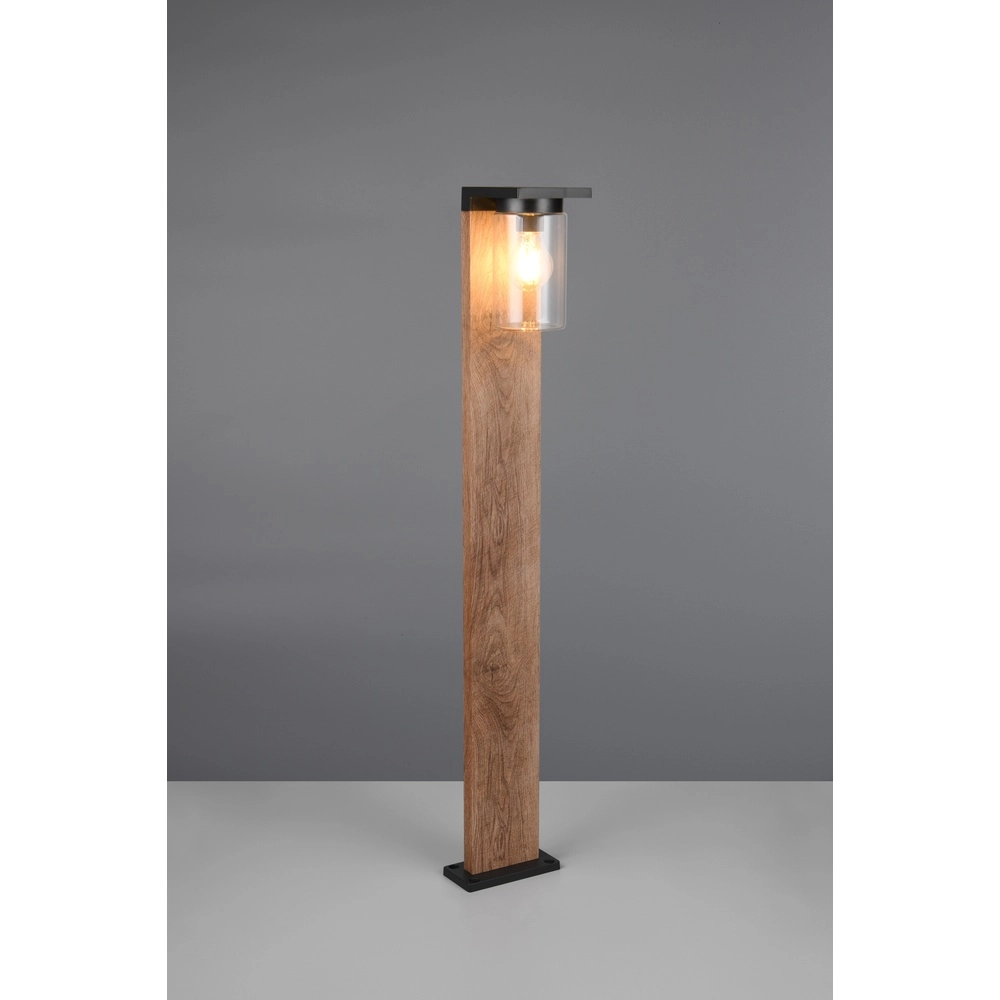 Garden lamp Ardila black with wood 100cm Trio 4017807603453