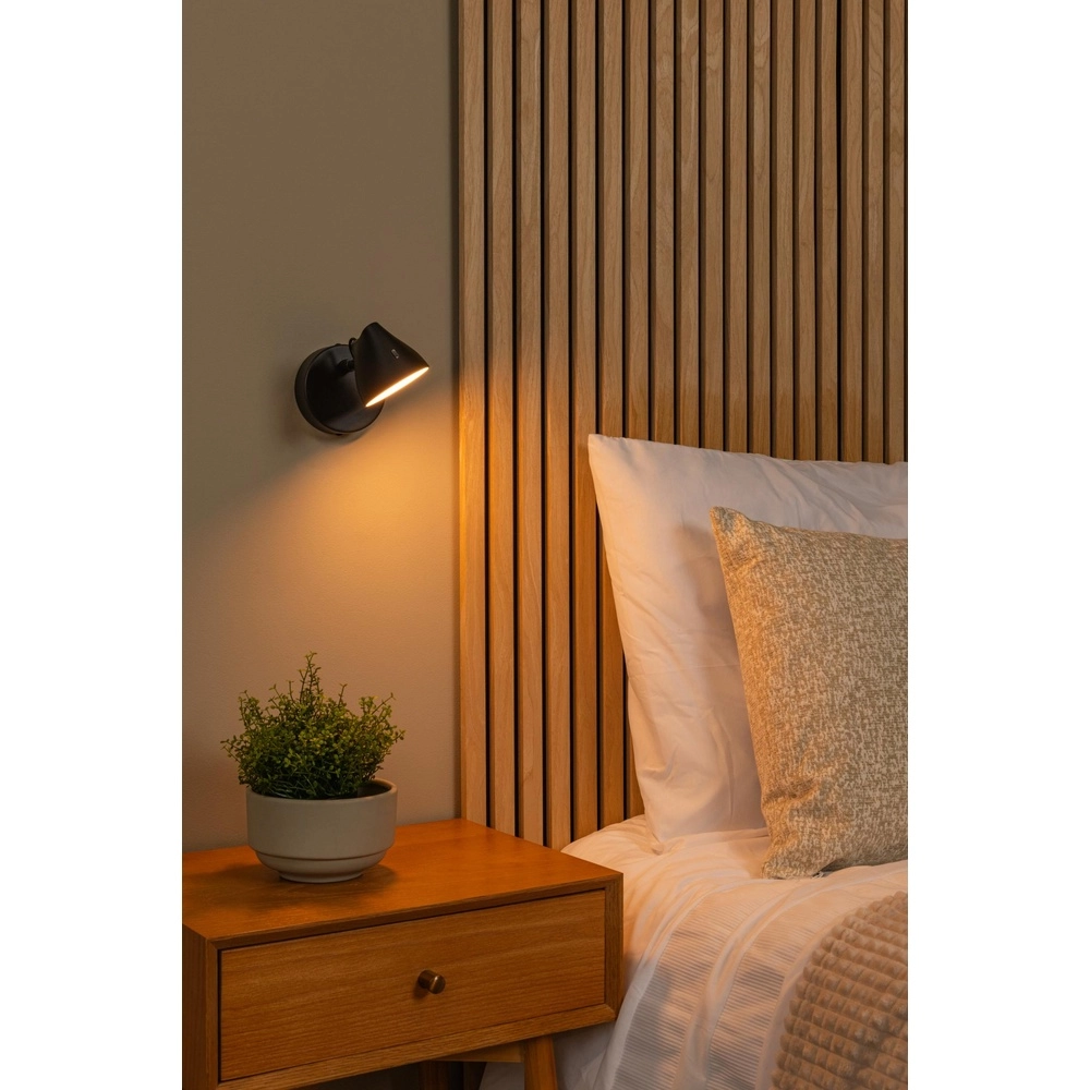 Wall light Milne Black Lucide 5411212421098