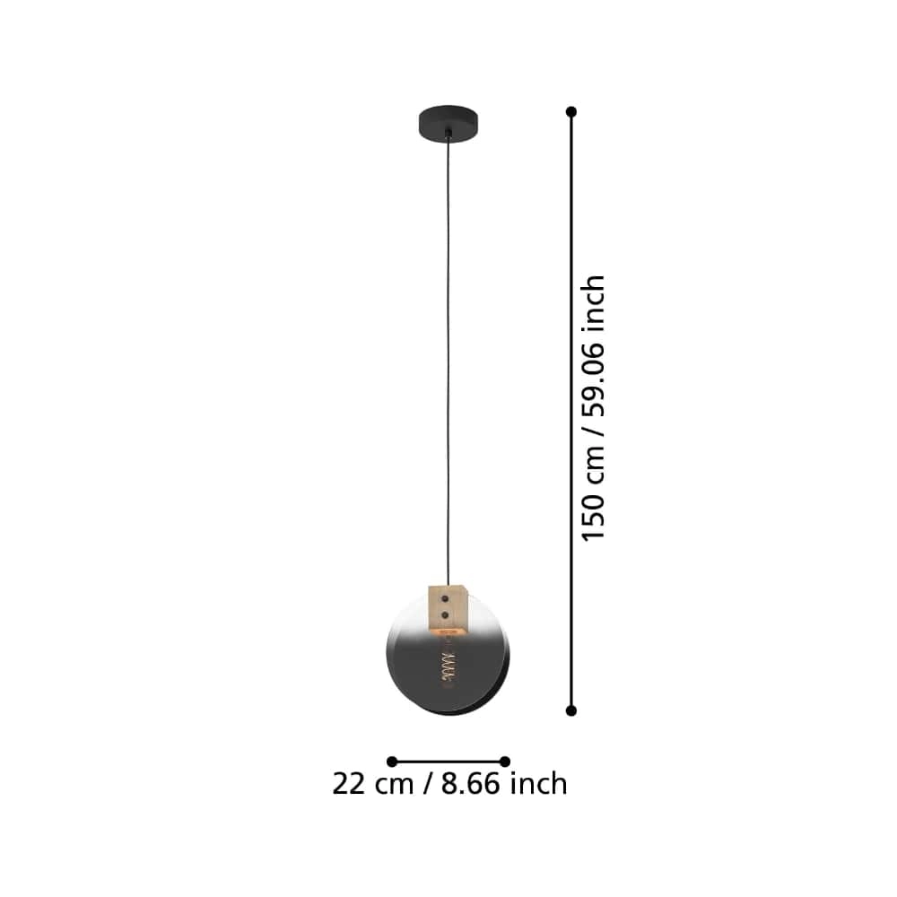 Hanging lamp Millena wood with black Stars of Light 9008606239436