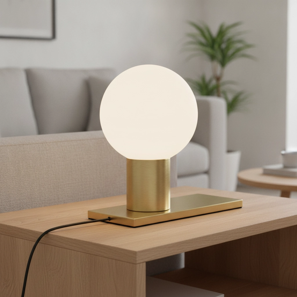Table lamp Juliet gold with white glass