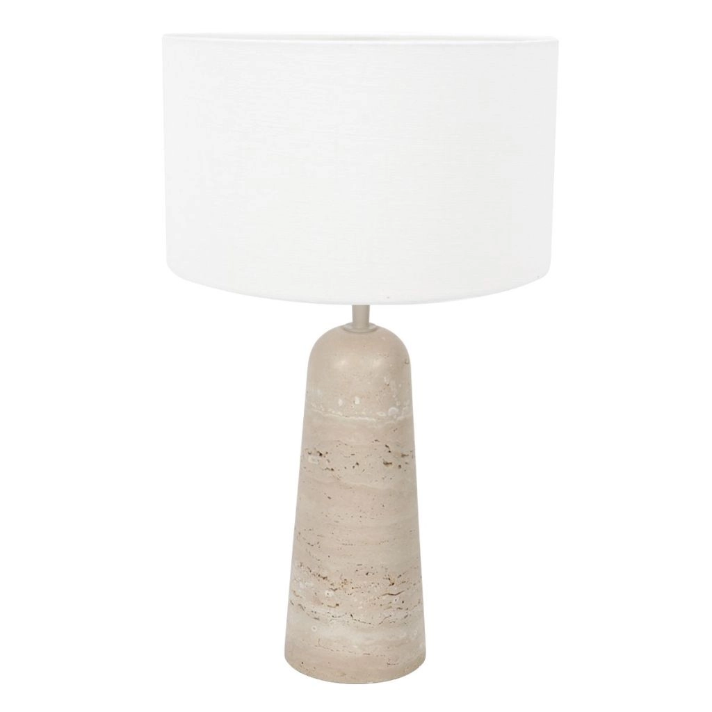 Stone Table Lamp Travino with white shade Ø30cm Steinhauer 8712746183474