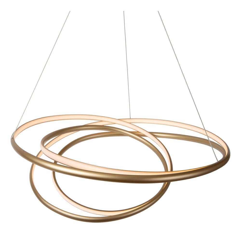 Design pendant lamp Sardana Ø 80cm curl gold Premium by Lucide 5411212520890