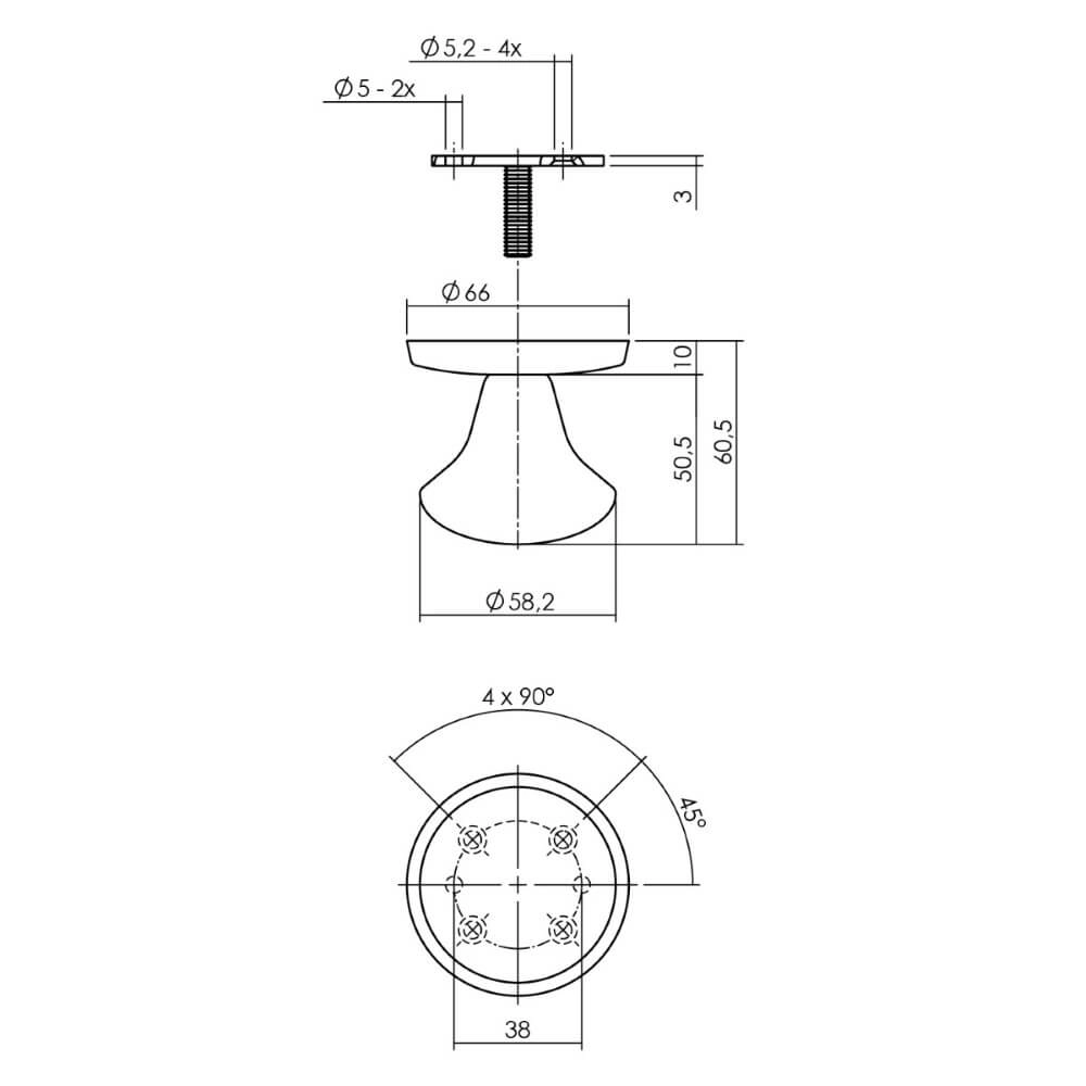 Front door set Vurano round core pull protection stainless steel Intersteel 8714186408346