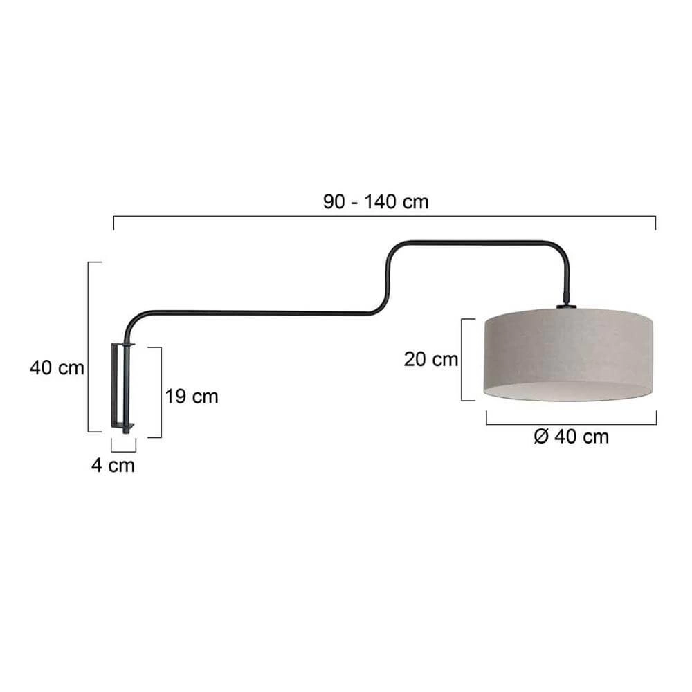 Wall lamp Bloeba black with gray Steinhauer 8712746177060