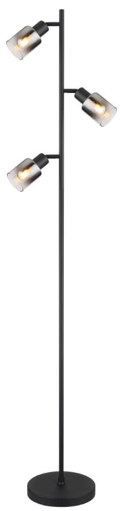 Floor lamp Hubertus with smoke glass