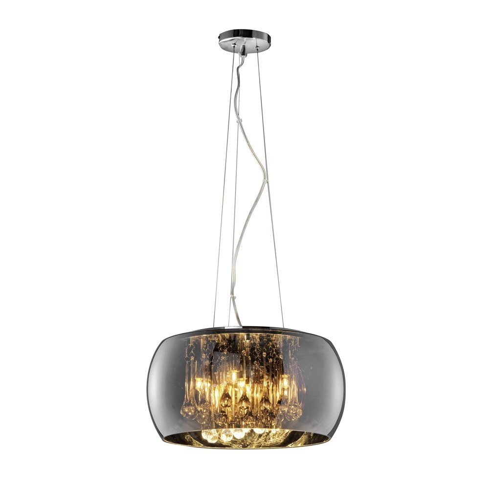 Pendant lamp Vapore 5-light 40cm smoke
