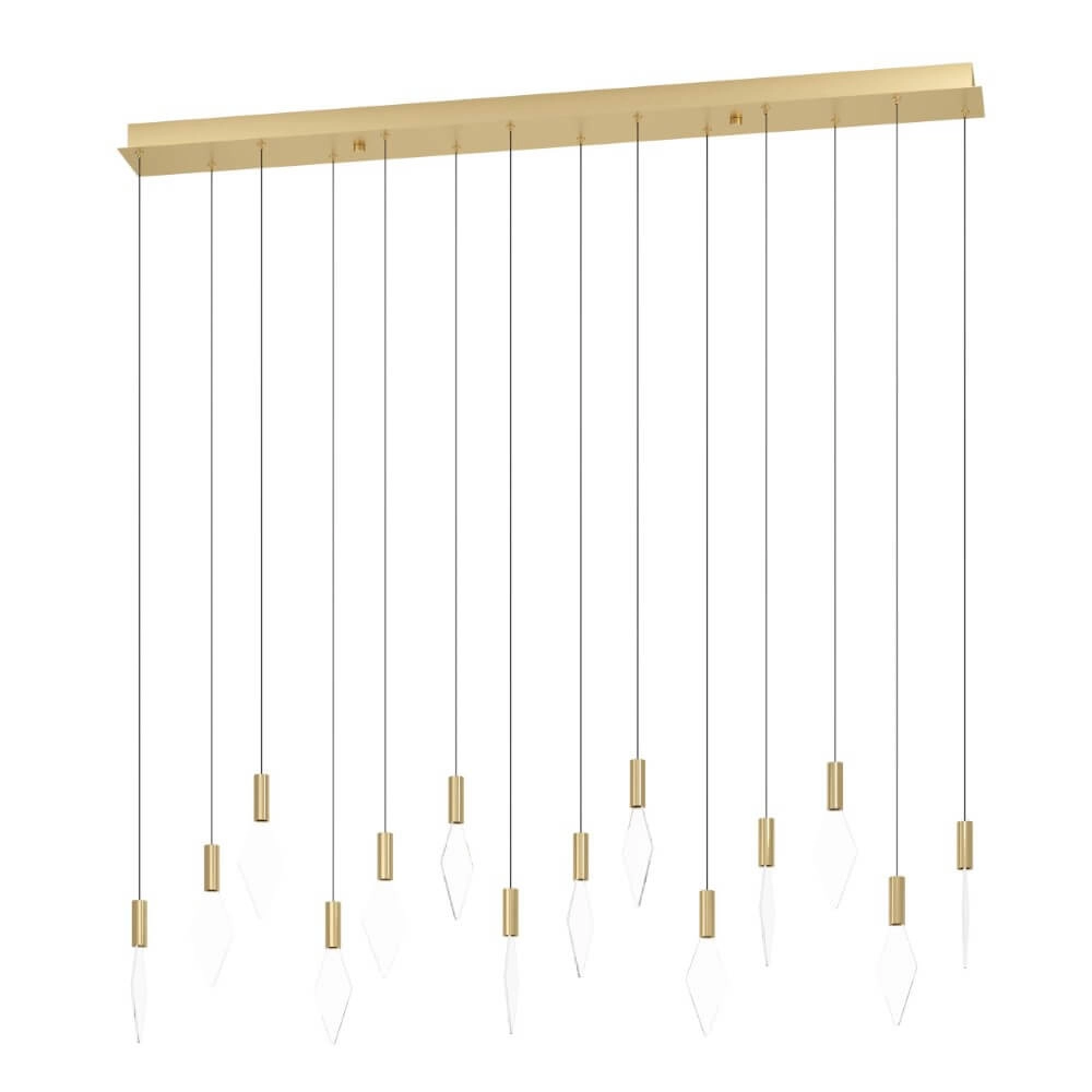 Elongated hanging lamp Mirador gold