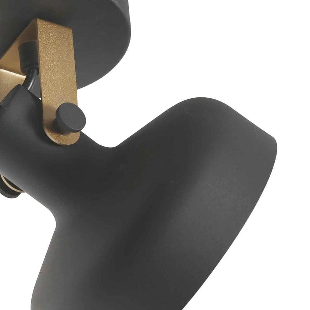 Wall lamp Prato black with gold Steinhauer 8712746176377