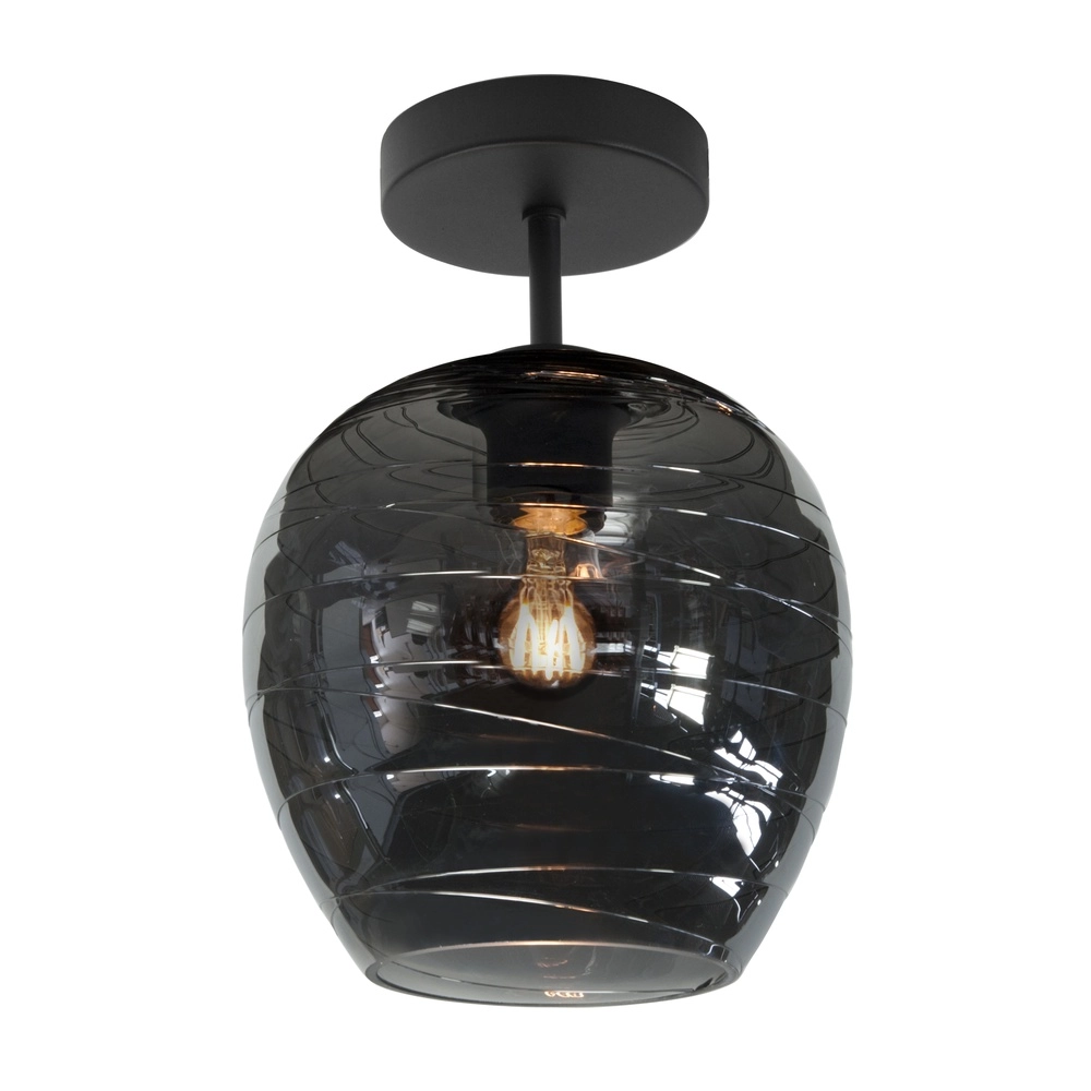 Ceiling lamp Fantasy black with glass Ø 22cm
