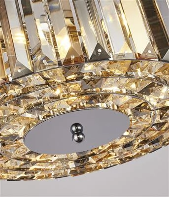 Pendant lamp Chapeau 35cm chrome with crystal glass Searchlight 5053423187815
