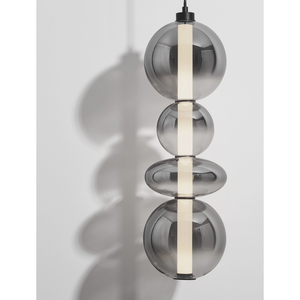 Pendant lamp Bally smoke glass 62cm Lyora 5212017449177