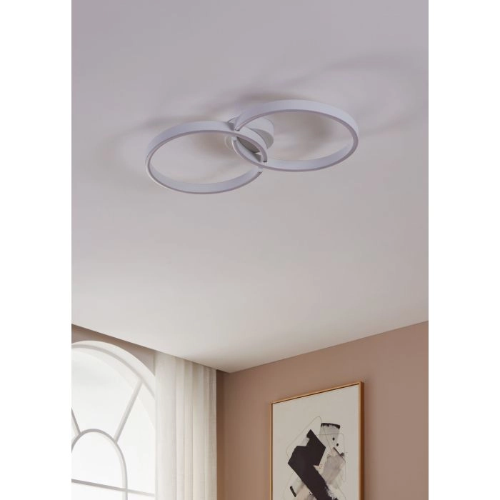 White LED ceiling light Amandolo 2-rings Eglo 9008606275069