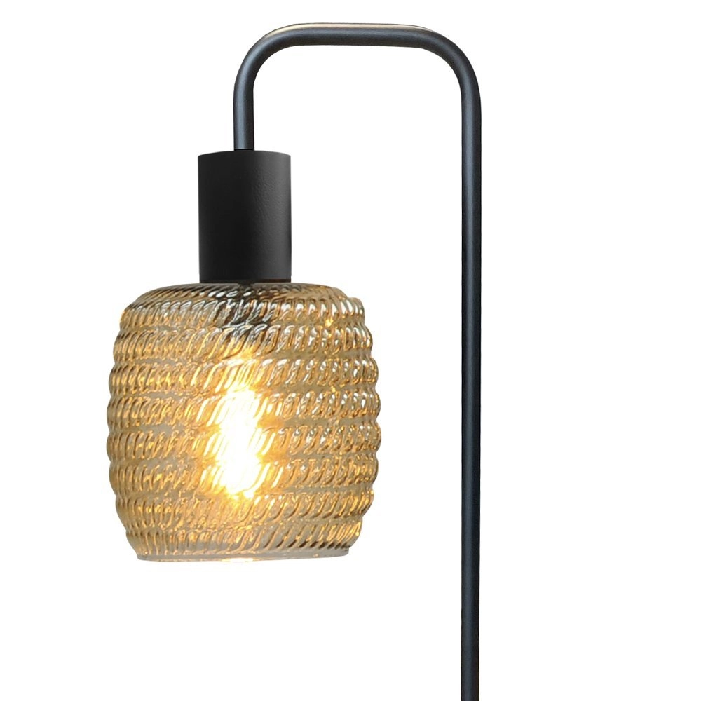 Black table lamp Bounty with ribbed glass Masterlight 8718121251103