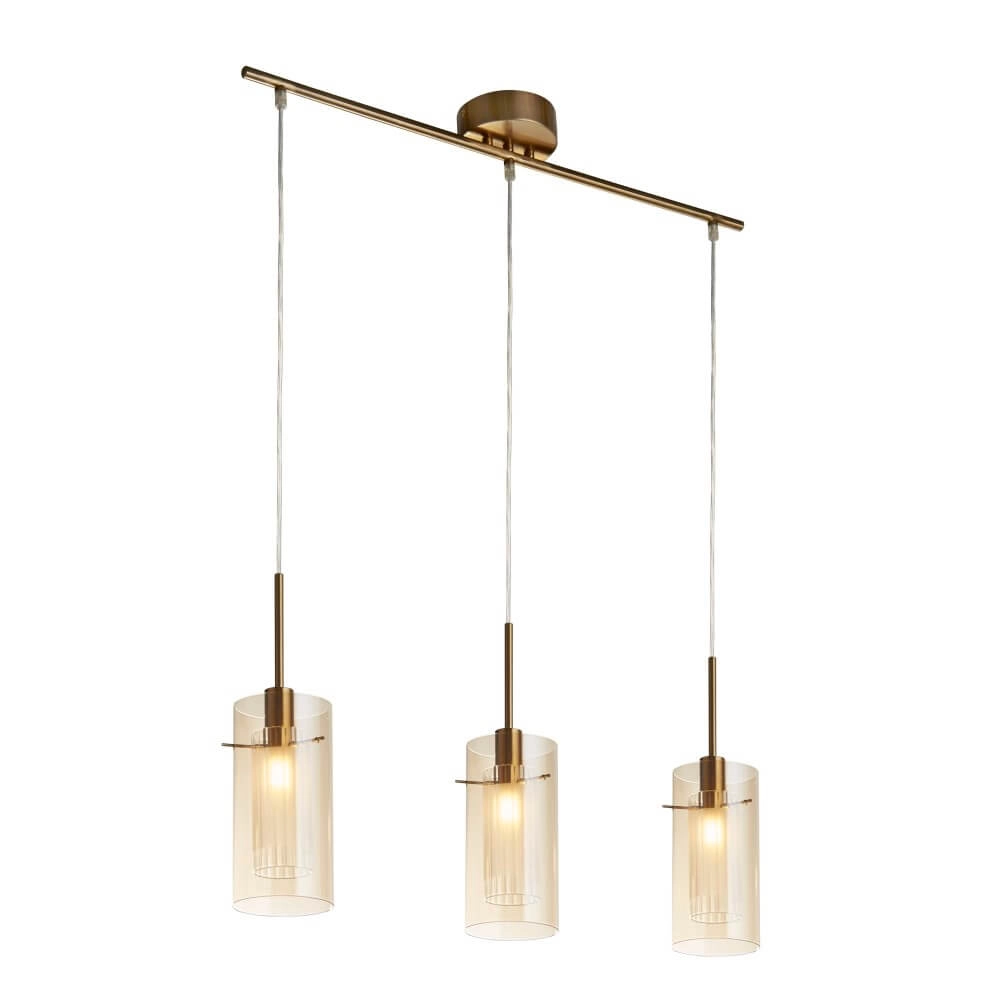 3-light hanging lamp Duo 3 gold Searchlight 5053423247106